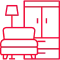 A red and black square with some black squares