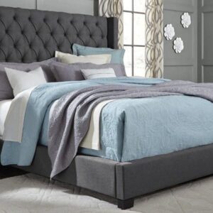 Warren Grey Upholstered Platform Bed Warren Grey Upholstered Platform Bed