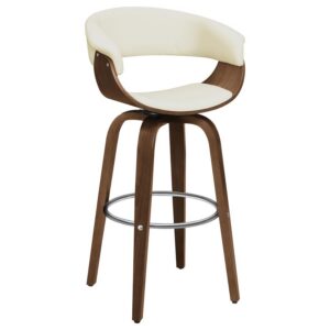Zion Upholstered Swivel Bar Stool Walnut and Ecru Zion Upholstered Swivel Bar Stool Walnut and Ecru