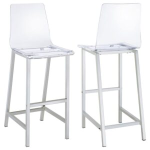 Juelia Clear Acrylic Bar Chair Chrome (Set of 2) Juelia Clear Acrylic Bar Chair Chrome (Set of 2)
