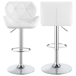 Berrington Upholstered Adjustable Bar Stool White (Set of 2) Berrington Upholstered Adjustable Bar Stool White (Set of 2)