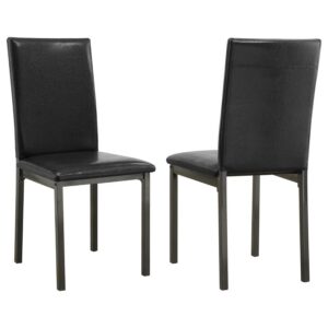 Garza Upholstered Dining Side Chair Dark Brown (Set of 2)