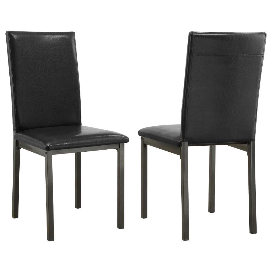 Garza Upholstered Dining Side Chair Dark Brown (Set of 2)