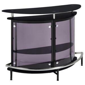 Amarillo Freestanding Glass Top Home Bar Wine Cabinet Black Amarillo Freestanding Glass Top Home Bar Wine Cabinet Black