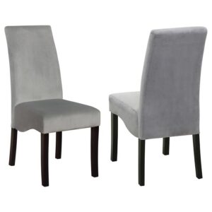 Stanton Velvet Upholstered Dining Side Chair Grey (Set of 2) Stanton Velvet Upholstered Dining Side Chair Grey (Set of 2)