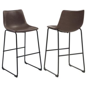 Michelle Upholstered Bar Chair Brown (Set of 2) Michelle Upholstered Bar Chair Brown (Set of 2)