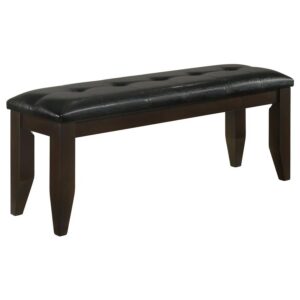 Dalila Leatherette Upholstered Wood Dining Bench Cappuccino Dalila Leatherette Upholstered Wood Dining Bench Cappuccino