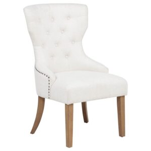 Baney Fabric Upholstered Dining Side Chair Beige and Rustic Honey Baney Fabric Upholstered Dining Side Chair Beige and Rustic Honey
