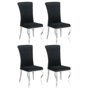 Betty Velvet Upholstered Dining Side Chair Black (Set of 4) Betty Velvet Upholstered Dining Side Chair Black (Set of 4)