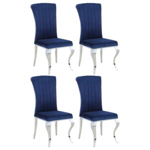 Betty Velvet Upholstered Dining Chair Ink Blue (Set of 4) Betty Velvet Upholstered Dining Chair Ink Blue (Set of 4)