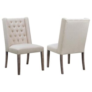 Bexley Fabric Upholstered Dining Side Chair Beige (Set of 2) Bexley Fabric Upholstered Dining Side Chair Beige (Set of 2)
