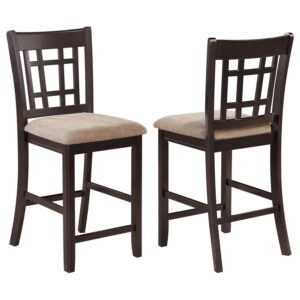 Lavon Wood Counter Height Dining Chair Tan and Espresso (Set of 2) Lavon Wood Counter Height Dining Chair Tan and Espresso (Set of 2)