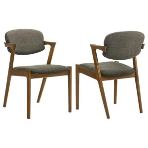 Malone Padded Wood Dining Arm Chair Dark Walnut (Set of 2) Malone Padded Wood Dining Arm Chair Dark Walnut (Set of 2)