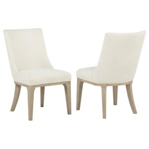 Lucaire Arched Upholstered Dining Side Chair Cream (Set of 2) Lucaire Arched Upholstered Dining Side Chair Cream (Set of 2)