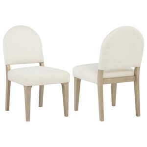 Lucaire Curved High Back Upholstered Dining Chair Cream (Set of 2) Lucaire Curved High Back Upholstered Dining Chair Cream (Set of 2)