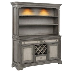 Cresswell 2-door 3-drawer Buffet and Hutch Weathered Taupe Cresswell 2-door 3-drawer Buffet and Hutch Weathered Taupe
