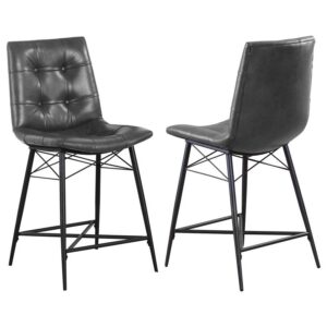 Aiken Upholstered Tufted Counter Chair Charcoal (Set of 2) Aiken Upholstered Tufted Counter Chair Charcoal (Set of 2)