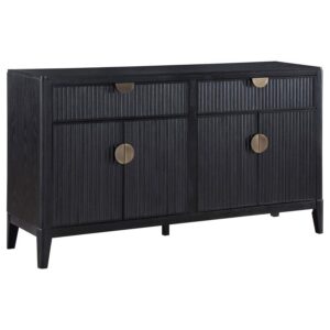 Brookmead 4-door Sideboard Buffet Storage Cabinet Black Brookmead 4-door Sideboard Buffet Storage Cabinet Black