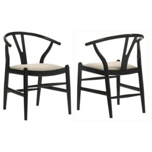 Crestmont Wood Wishbone Dining Side Chair Black (Set of 2) Crestmont Wood Wishbone Dining Side Chair Black (Set of 2)