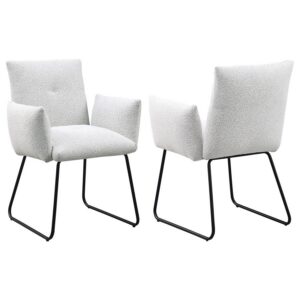 Ackland Upholstered Dining Arm Chair Light Grey (Set of 2) Ackland Upholstered Dining Arm Chair Light Grey (Set of 2)