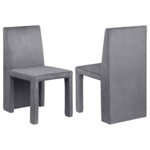 Tordera Velvet Upholstered Dining Side Chair Grey (Set of 2) Tordera Velvet Upholstered Dining Side Chair Grey (Set of 2)