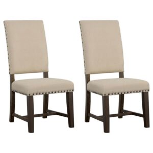 Twain Upholstered Dining Side Chair Beige (Set of 2) Twain Upholstered Dining Side Chair Beige (Set of 2)