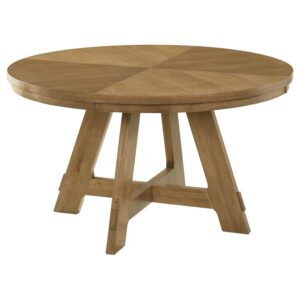 Danvers Round 54-inch Wood Dining Table Brown Oak Danvers Round 54-inch Wood Dining Table Brown Oak