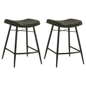 Bayu Leather Upholstered Counter Stool Espresso (Set of 2) Bayu Leather Upholstered Counter Stool Espresso (Set of 2)