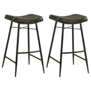 Bayu Leather Upholstered Bar Stool Espresso (Set of 2) Bayu Leather Upholstered Bar Stool Espresso (Set of 2)