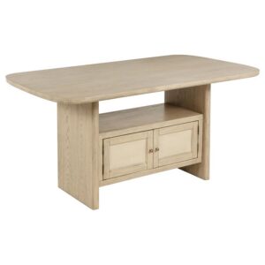Kailani Cane Counter Height Storage Dining Table Beige Oak Kailani Cane Counter Height Storage Dining Table Beige Oak