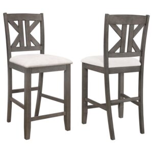 Athens Wood Counter Chair with Cushion Barn Grey (Set of 2) Athens Wood Counter Chair with Cushion Barn Grey (Set of 2)