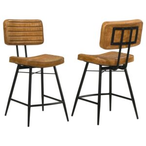 Partridge Leather Counter Chair Antique Camel (Set of 2) Partridge Leather Counter Chair Antique Camel (Set of 2)