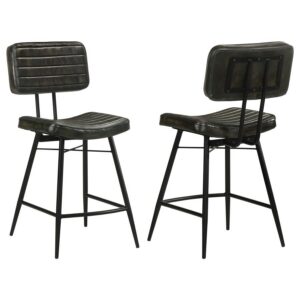 Partridge Leather Counter Chair Antique Espresso (Set of 2) Partridge Leather Counter Chair Antique Espresso (Set of 2)