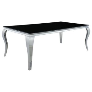 Carone Rectangular 81-inch Glass Top Dining Table Black Carone Rectangular 81-inch Glass Top Dining Table Black