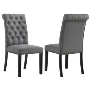 Alana Fabric Upholstered Dining Side Chair Grey (Set of 2) Alana Fabric Upholstered Dining Side Chair Grey (Set of 2)