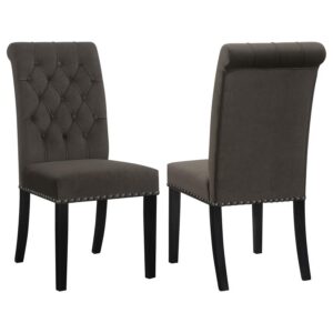 Alana Velvet Upholstered Dining Side Chair Brown (Set of 2) Alana Velvet Upholstered Dining Side Chair Brown (Set of 2)