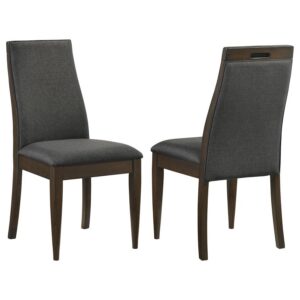 Wes Upholstered Dining Side Chair Dark Walnut (Set of 2) Wes Upholstered Dining Side Chair Dark Walnut (Set of 2)