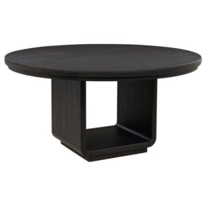 Leandro 60-inch Round Dining Table Burnished Black Leandro 60-inch Round Dining Table Burnished Black