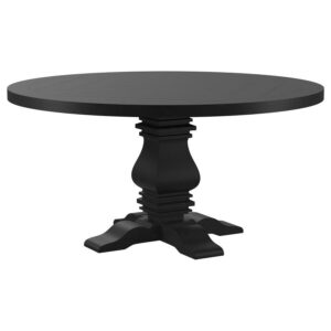 Florence Round 60-inch Pedestal Base Dining Table Black Florence Round 60-inch Pedestal Base Dining Table Black