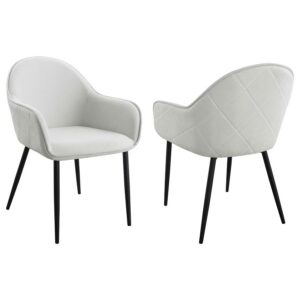 Emma Fabric Upholstered Dining Arm Chair Fog Grey (Set of 2) Emma Fabric Upholstered Dining Arm Chair Fog Grey (Set of 2)