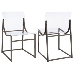 Adino Acrylic Dining Side Chair Black Nickel (Set of 2) Adino Acrylic Dining Side Chair Black Nickel (Set of 2)