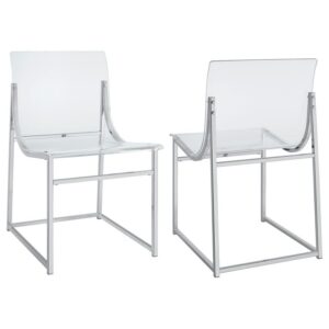 Adino Acrylic Dining Side Chair Chrome (Set of 2) Adino Acrylic Dining Side Chair Chrome (Set of 2)