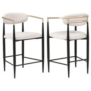 Tina Fabric Upholstered Counter Chair Beige (Set of 2)