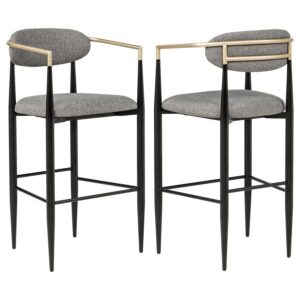 Tina Fabric Upholstered Bar Chair Grey (Set of 2)