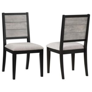 Elodie Wood Dining Side Chair Grey and Black (Set of 2) Elodie Wood Dining Side Chair Grey and Black (Set of 2)