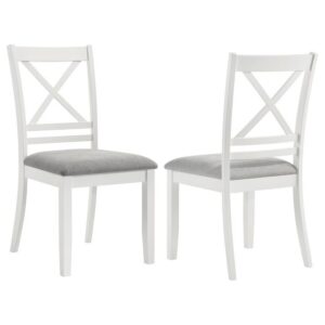 Hollis Cross Back Wood Dining Side Chair White (Set of 2) Hollis Cross Back Wood Dining Side Chair White (Set of 2)