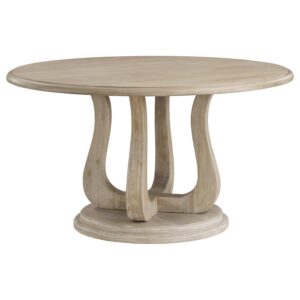 Trofello Round 60-inch Pedestal Dining Table White Washed Trofello Round 60-inch Pedestal Dining Table White Washed