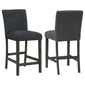 Alba Boucle Upholstered Counter Chair Black (Set of 2) Alba Boucle Upholstered Counter Chair Black (Set of 2)