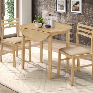 Bucknell 3-piece Round Drop Leaf Dining Table Set Natural Bucknell 3-piece Round Drop Leaf Dining Table Set Natural