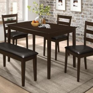 Guillen 5-piece Rectangular Dining Table Set Cappuccino Guillen 5-piece Rectangular Dining Table Set Cappuccino